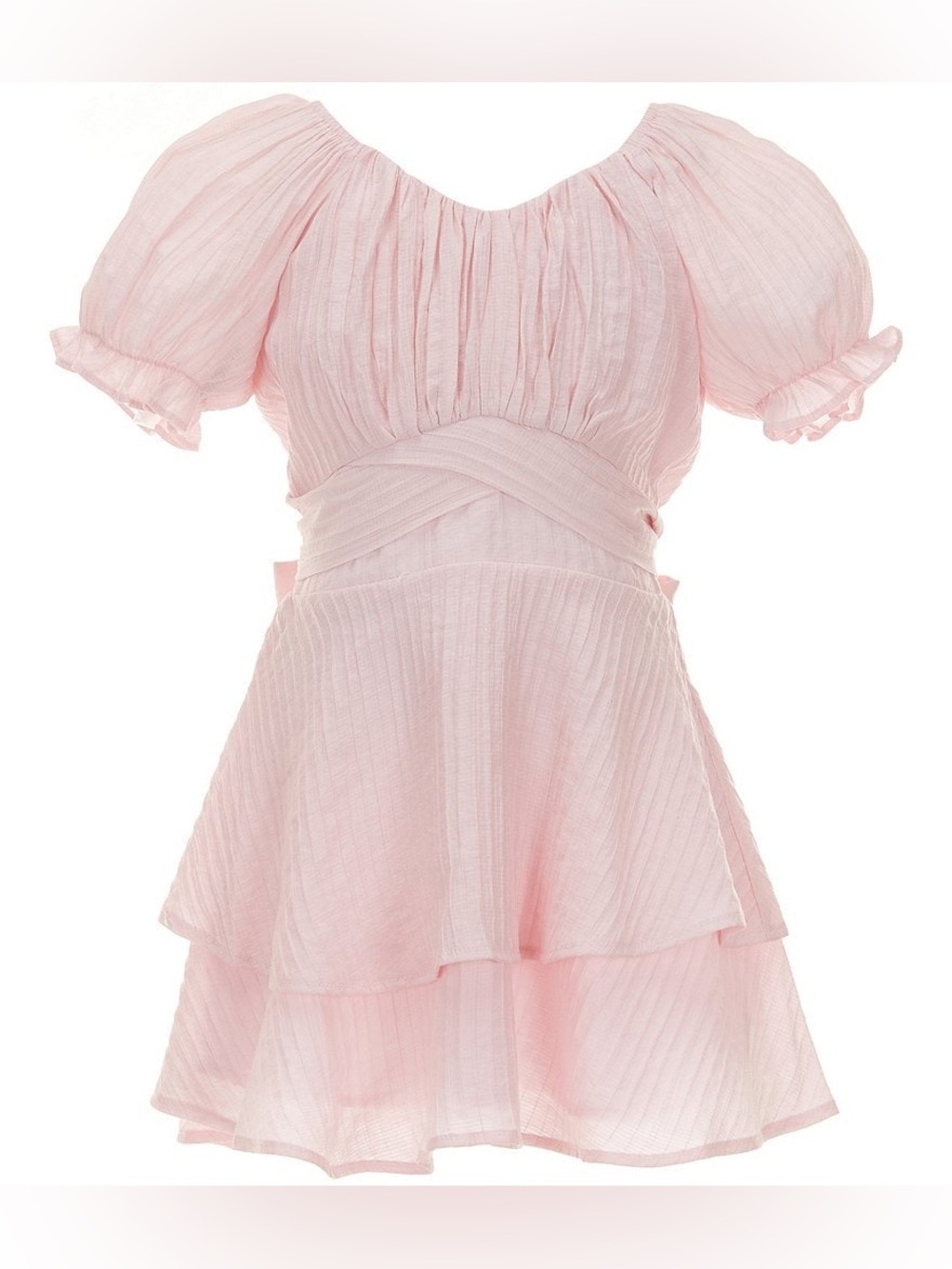 KATIEJ NYC Girls Delilah Baby Pink Short Sleeve Fit & Flare Dress Size Small